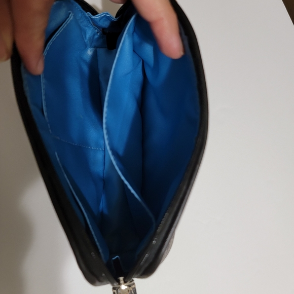 Coach 1941 Saffiano Leather Wristlet or Cosmetic Makeup Black and White Bag - Picture 3 of 9